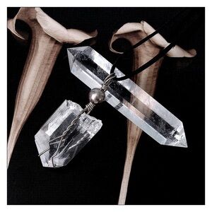 Vintage Sterling Silver Wrapped Quartz Crystal